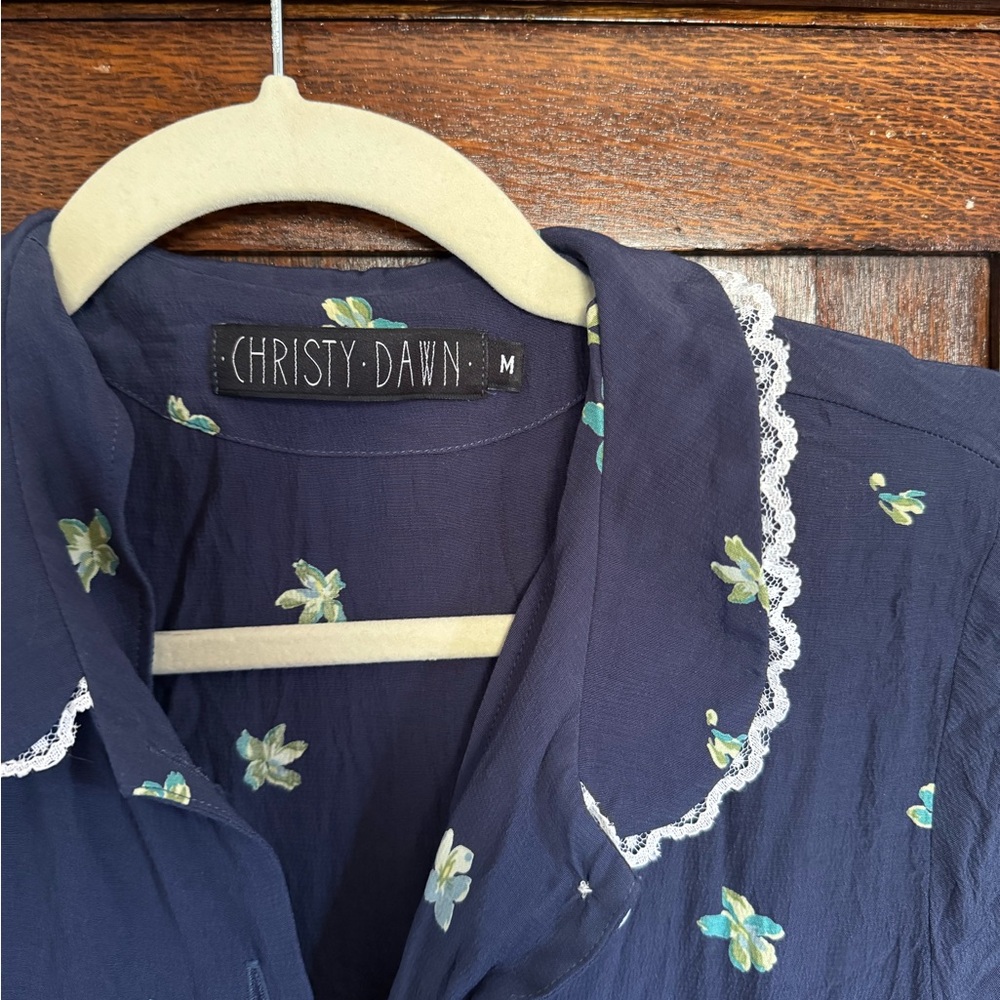 Christy Dawn Sebastian Navy Blue Floral Dress - Picture 2 of 4